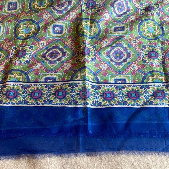 Talbots Multicolor Patterned Scarf - Picture 2 of 5